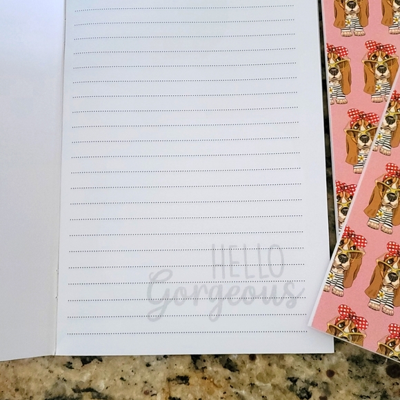 Cute Basset Hound Lined Notebook and 2 Note pads Brand New - Picture 2 of 4